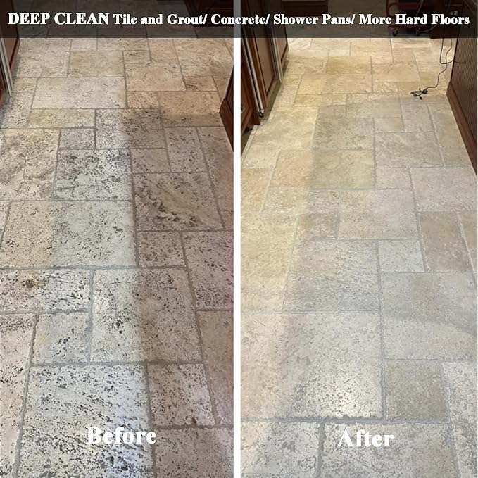 Commercial Floor Scrubber Machine with Brushes and Pads, Heavy Duty Floor Cleaner Polisher and Buffer- Deep Cleaning Tile and Grout, Hardwood Floors and Carpets without Getting on Hands and Knees
