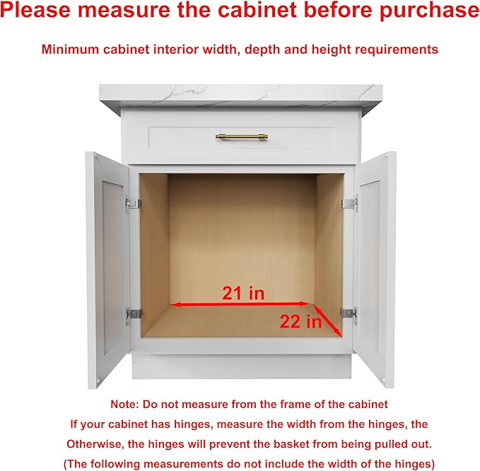 Pull Out Cabinet Organizer,Heavy-Duty Slide Out Shelf, Wood and Wire Basket, Pull Out Drawer for for Kitchen Under Sink Space, Pantry, Bathroom, 2 Tie 20 * 21 in