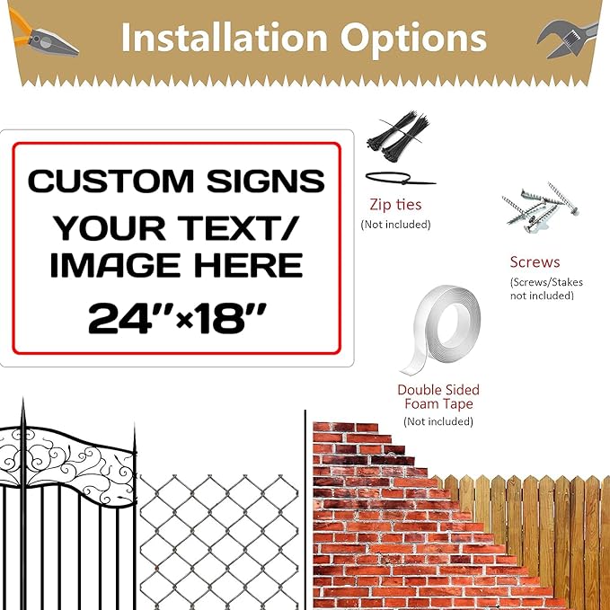 Personalized signs,Aluminum Weatherproof Metal Sign,Optional reflective,Personalized Text And picture Here,for garden, door sign, business,factory