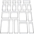 SMARTAKE 20-Piece Drawer Organizer with Non-Slip Silicone Pads, 7-Size Desk Drawer Organizer Trays Storage Tray for Makeup, Jewelries, Utensils in Bedroom Dresser, Office and Kitchen (Clear)