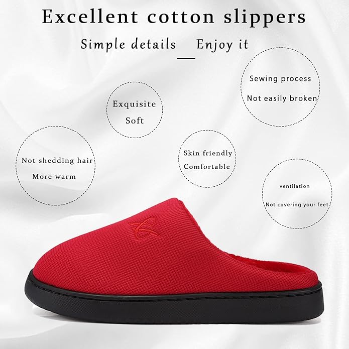 Memory Foam Slippers for Women's and Men's Casual House Shoes