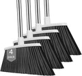 NACENA Heavy Duty Broom, 55 Inch Long Handle Outdoor Large Angle Brooms, Commercial Broom for Sweeping Indoor, for Home Garage Kitchen Office Courtyard Lobby Patio Lawn Concrete, 4 Pack (Grey&White)