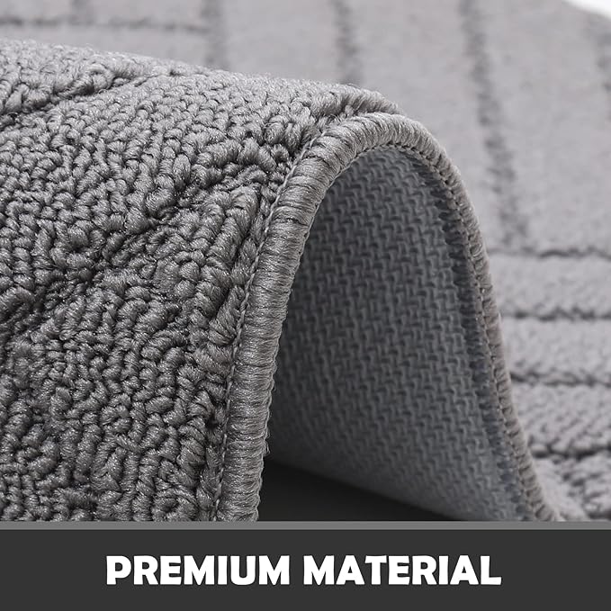 Door Mat Indoor, Non-Slip Rubber Backing Entry Rug & Door Mats, Low-Profile Entryway Rugs, Absorbent Resist Dirt Doormats Machine Washable Inside Floor Door mat,Grey 20"x31.5"