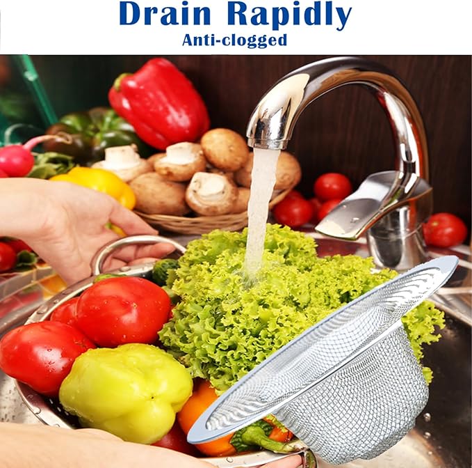 50 pcs Heavy Duty Stainless Steel Slop Basket Filter Trap, 2.75" Top / 1" Mesh Metal Sink Strainer,Perfect for Kitchen Sink/Bathroom Bathtub Wash Basin Floor Drain Balcony Drain Hole