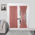 DWCN French Door Curtains – Rod Pocket Thermal Blackout Curtain for Window/Doorways/Kitchen/Classroom/Patio Doors for Privacy, 54W by 72L Inches, 1 Panel with Tieback, Dry Rose