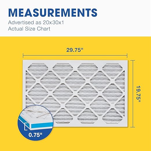 Aerostar 20x30x1 MERV 13 Air Filter, 4 Pack Set of HVAC Furnace Filters, Electrostatic MPR 1500-1900 & FPR 10 (Actual Size: 19 3/4 x 29 3/4 x 3/4 inches)