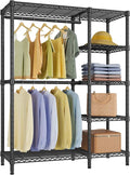 VIPEK V7 Garment Rack for Hanging Clothes Heavy Duty Clothes Rack with Shelves, Portable Closet Racks Metal Clothing Racks 5 Tiers Freestanding Closet Wardrobe System, Max Load 670lbs, Black