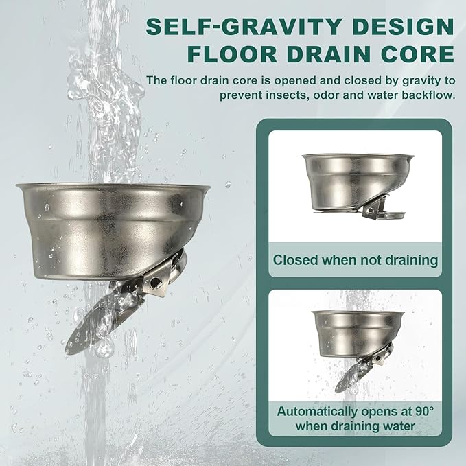 uxcell Rectangular Shower Drain, Brushed 304 Stainless Steel Odor-Proof Floor Drain Linear Shower Drain Hair Catcher for Bathroom Kitchen and Laundry Room(12 Inch, Bright Silver)