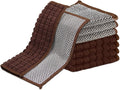 Dish Cloths for Washing Dishes 8 Pack Multipurpose Wire Miracle Cleaning Coths Non-Scratch Wire Dishwashing Rag Lint Free Microfiber Cleaning Cloth for Kitchen Windows (Brown)