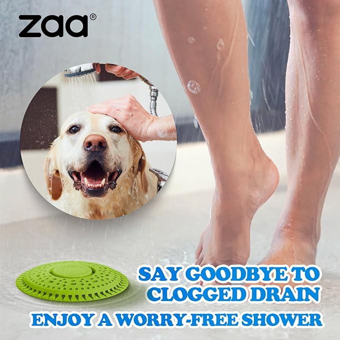 zaa Shower Drain Hair Catcher, 2 Pack Premium Silicone Drain Protector & Shower Drain Cover for Regular Drains of Shower Room and Bathroom, Avocado