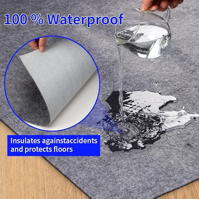 100% Waterproof Non-Slip Rug Pad 2x3 for Large Area Rugs Durable Felt Floor Protection pad for All Floors, Suitable for Cutting. Rug Pads Keep Rugs in Place and Provide Cushioning