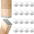 Rectangle Chair Leg Protectors for Hardwood Floors,16 PCS Silicone Covers to Protect Wood Tile Floors Felt Pads Furniture Leg Caps Reduce Noise. Easy to Move. (Clear,1.5 x 3 Inch, Rectangular)