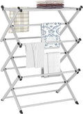 Household Indoor Folding Clothes Drying Rack, Dry Laundry and Hang Clothes,Towel Rack (Silver Gray) for Storage