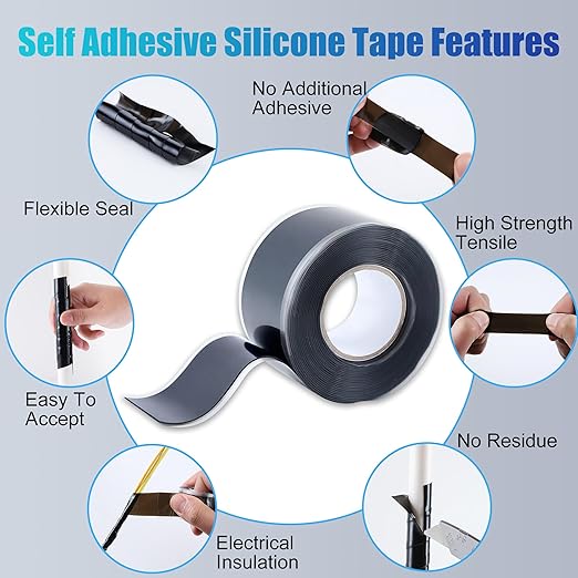 Lichamp Seal Self Fusing Silicone Tape, 1 Inch x 10 Feet x 10 Rolls, Total 100 Feet for Plumbing Leak Repair and Electric Wire Wrapping Tape