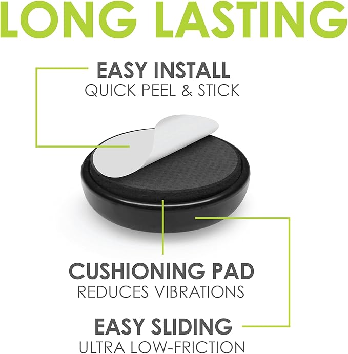 Slipstick GorillaGlides Kitchen Appliance Sliders (24 x 3/4” Round Glides) Self Adhesive Countertop Appliance Sliders Provide Easy Sliding and Saves Space on Counters