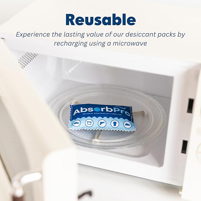 Rechargeable Dehumidifier Bag 1-Pack - 100g Reusable Moisture Absorbers - Silica Gel Packets for Bins, Totes, Gun Safe, Food Storage, Clothes, Cars, and Boats