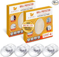 Ducki Door Stop Wall Protector | Self Adhesive Door Knob Wall Protectors from Door Knobs | Rubber Door Stoppers for Wall Damage & Noise | Durable, Shock Absorbent & Discreet | 8 Pack Clear Door Stops