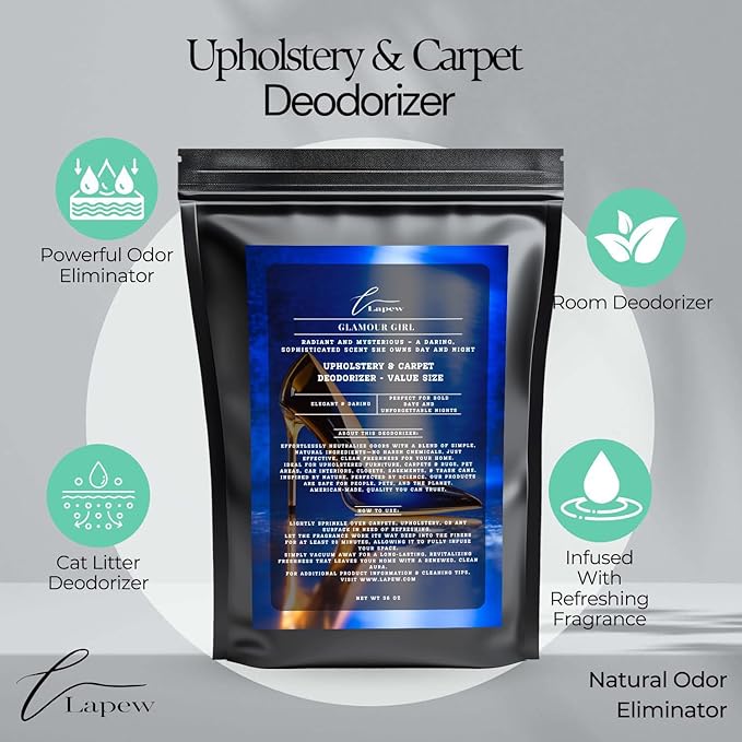 Glamour Girl Carpet Freshener Powder Value Size 36 oz | Powerful Odor Eliminator for Home | Upholstery Deodorizer | Carpet Deodorizer | Cat Litter Box | Good Girl Fragrance