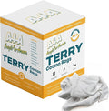 Angel-in-Armor White Terry Cloth Rags (16” x 19”) – 50lb Bulk Box of 100% Cotton Cleaning Rags – Reclaimed Towels for Plumbers, Shop Use, Janitorial, and Commercial Cleaning
