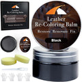 Black Leather Repair Kit, Black Leather Recoloring Balm, Leather Dye - Restore & Renew Scratch, Faded and Aged Leather & Vinyl Couches, Boots, Car Seats or Leather Furniture