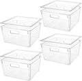 Extra Large Stackable Clear Plastic Storage Bins with Lids, Perfect for Kitchen Organization or Pantry Organization and Storage, Fridge Organizer Bins for Organizing, Under the Sink Organizers