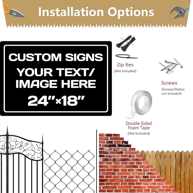 Personalized signs,Aluminum Weatherproof Metal Sign,Optional reflective or double-sided,Multiple Sizes Custom,Personalized Text And picture Here,Danger zone,garden,door, business