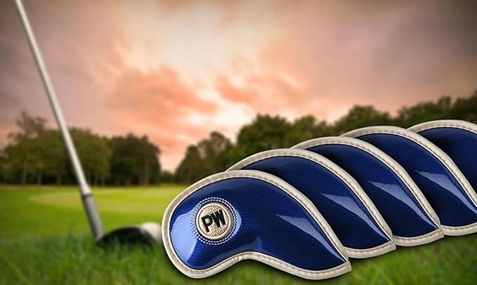 HISTAR 10pcs Crystal Pu Leather Golf Iron Head Covers Set Iron Club Headcover