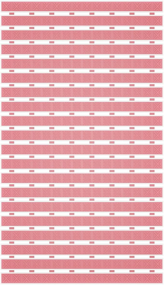 Matace Non Slip Rubber Bathtub & Shower Mat with Suction Cups, Thick Textured Surface, Fast Drain and Upright Drying Design, No Pooling Water for Better Hygiene, 27 x 16 Inch, Pink