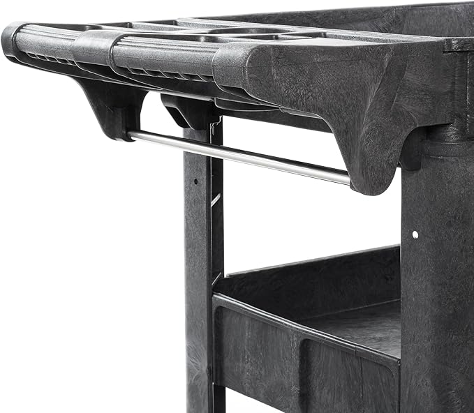 Dryser Utility Cart with Wheels, 40" x 17" Heavy Duty 550 lb. Capacity with Shelves - 3 Tier Rolling Cart with Two 5" Swivel Casters for Warehouse, Garage, Cleaning