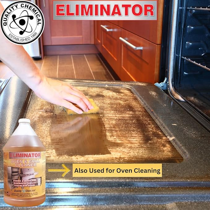 Quality Chemical Oven Cleaner & Grill Cleaner - Heavy-Duty/Fast Acting & Easy to Use/Degreaser/Heavy Duty Oven Cleaner/Best Oven Cleaner/Made in USA - 128 oz (Pack of 4)