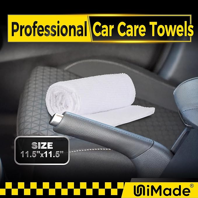 Microfiber Cleaning Cloth, 24 Pack Soft Towel for Cars Bulk Shop Towels Absorbent Car Wash Rags for Automotive Bar Mechanic Restaurant Garage Housekeeping, 11.5"x 11.5", White