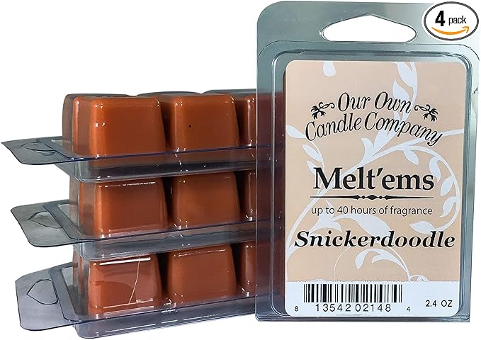Our Own Candle Company Premium Wax Melt, Snickerdoodle, 6 Cubes, 2.4 oz (4 Pack)