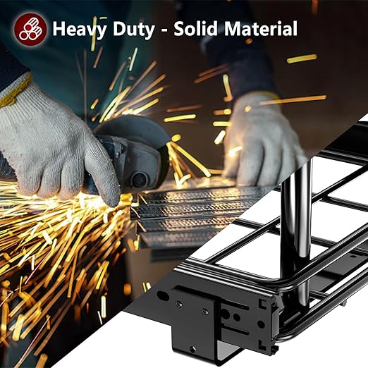 Dual Under Sink Trash Can Heavy Duty Pull Out Trash Can Under Cabinet, Fits 2x35Qt (7-9 Gal) Commercial Trash Cans Cabinet Trash Bin Pull Out Kit Requires ≥ 22''Dx 16''Wx 17''H, No Can (Black)