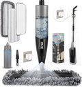 Microfiber Spray Mop for Floors Dry and Wet Mop with Dusting 360 Rotation for Kitchen, Hardwood, Laminate, Tile Floors Includes 3 Refill Heads, Scraper, Holder & Spray Bottle