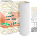 OcePor Non-Adhesive Drawer and Shelf Liner 17.5IN x 20FT, Non-Slip Kitchen Cabinet Liner Non-Adhesive Thick Strong Grip Waterproof Washable 17.5" x 20'