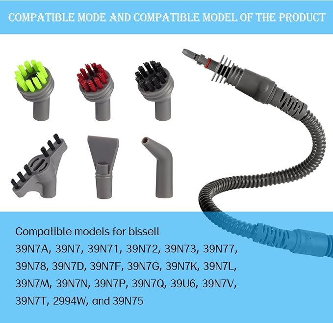Replacement Extension Hose cleaner brush tool parts for Bissell Steam Shot Omni Hard Surface steam Cleaner 39N7A 39N7V 39N7H 39N71 39N72 39N73 39N78 39N7N 2994B handheld portable steam Accessories
