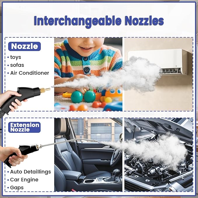 2500W Handheld Steam Cleaner,Portable Car Steamer For Auto Detailing,High-Temperature and Pressure Steam Cleaner For Home, Steam Cleaning Machine for Furniture,Kitchen,Grout,Floor,Tile (Red)