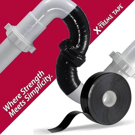 X-Treme Tape MOCAP Heavy Duty Waterproof Self Fusing Silicone Rubber Tape for Hose, Pipe, Electrical, Automotive, Outdoor, and Repairs - Leak Proof, Insulating - 1-1/2 Inch x 36 Ft Roll - Black