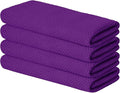 Artoid Mode 100% Cotton Purple Waffle Weave Kitchen Dish Cloths, 13x28 Inch Ultra Soft Absorbent Quick Drying Kitchen Dish Towels Set of 4