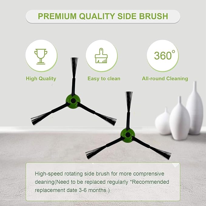 19 Pack Replacement Parts Accessories Compatible for iRobot Roomba i3 i3+ i7 i7+ i4 i6 i6+i8 i8+/Plus E5 E6 E7 J7 I E &J Series Vacuum Cleaner, 3 Set of Roller Brush & 8 HEPA Filters & 8 Side Brushes