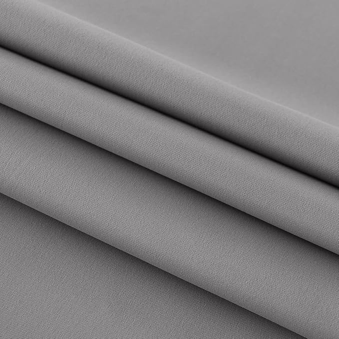 DWCN French Door Curtains – Rod Pocket Thermal Blackout Curtain for Doors with Glass Window, Kitchen and Patio Doors for Privacy, 54 X 72 Inches Long, 1 Curtain Panel with Tieback, Grey