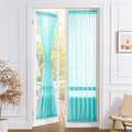 Tollpiz Sheer Door Curtain Closet Linen Textured Curtains Sheer Doorway Light Filtering Voile Patio Door Rod Pocket Curtain French Door, 54 x 72 inches Long, Aqua Blue, Set of 1 Panel