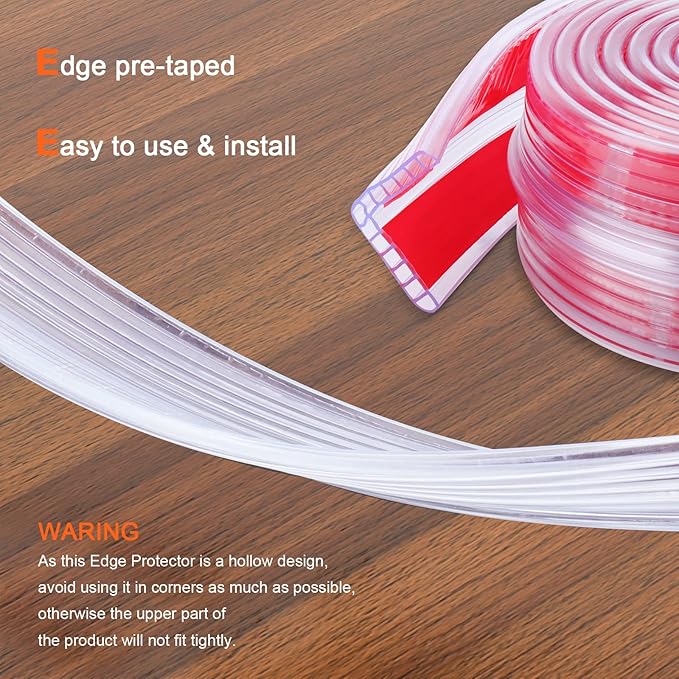 HOMREALM Baby Proofing 7.05ft Long (1.18" Wide) Corner Guards Furniture Corner & Edge Safety Bumpers Corner Covers Protectors Baby Proof Bumper & Cushion to Cover Sharp Furniture & Table Edges