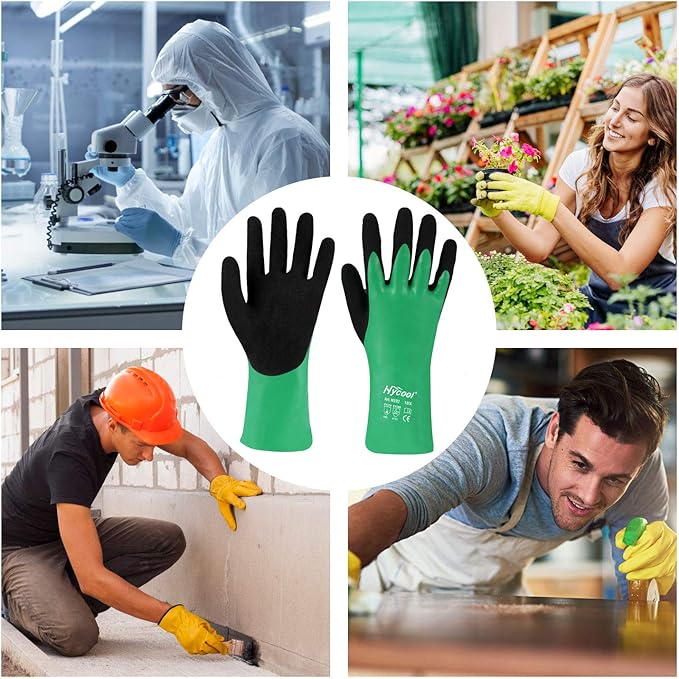 Nitrile Coating Chemical Resistant Gloves 1Pair