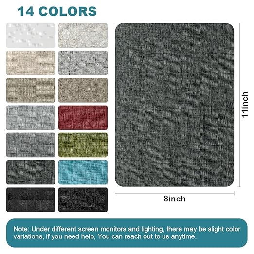 J.CARP 2Pcs Linen Repair Patches, Large Self-Adhesive Fabric Patch for Sofas, Couch, Furniture, Car Seats (8 * 11 inches-2PCS Dark Gray)