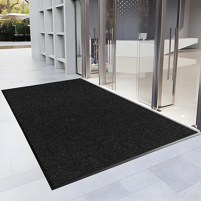 3′ x 18′ Front Door Mat Indoor Outdoor Entrance, Commercial Floor Mat Heavy Duty Dirt Trapper Entryway Doormat, Custom Size Non Slip Rubber Backing Welcome mat, Door Mat for High Traffic Area