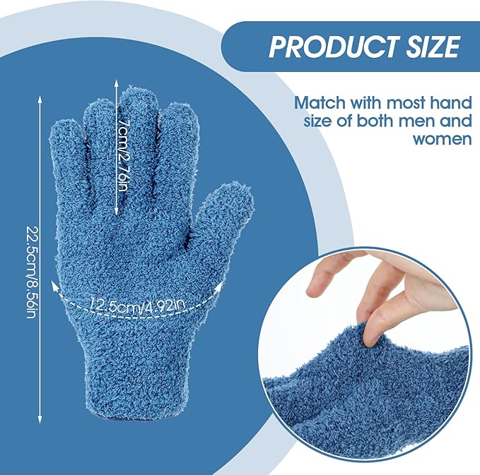 Plant Dusting Gloves, Microfiber Dusters for Cleaning Kitchen Indoor Mitt for House Use Desk Window Blind Screen Wash