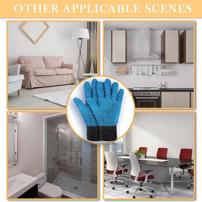 Bencailor 3 Pairs Microfiber Plant Dusting Gloves Leaf Cleaning Gloves for Indoor Plants, Blinds, Furniture, House