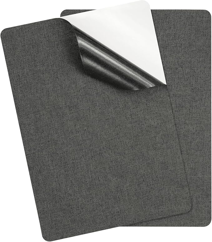 PATIKIL 8x11 Inch Linen Repair Patches, 2Pcs Self-Adhesive Fabric Patch for Sofas Tote Bags Furniture Car Seats Clothes Tents, Gray