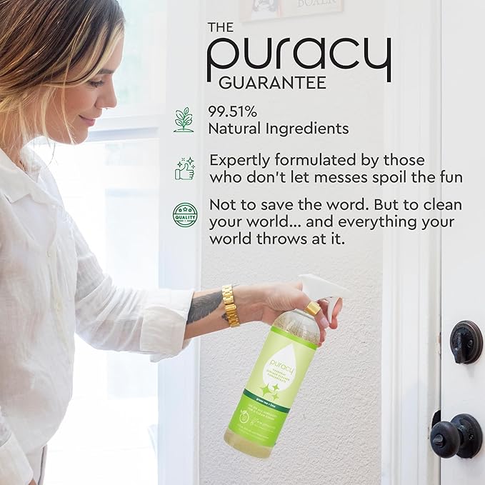 Puracy Multi-Surface Cleaner Spray - Plant-Powered Everyday Surface Cleaner - Natural All Purpose Cleaning Solution As Seen on TikTok (Green Tea and Lime Spray Bottle, 16 fl oz)
